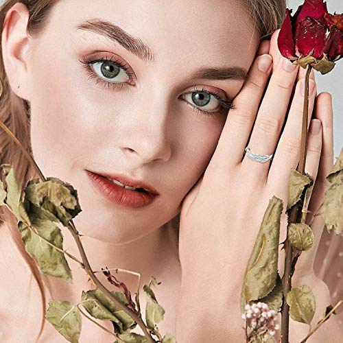 PROJEWE Anello in Argento Sterling 925 Piuma