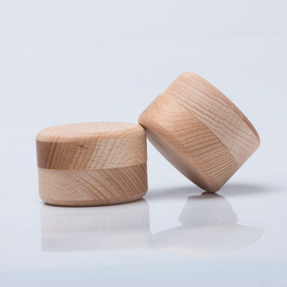 Lot de 10 mini boîtes rondes en bois non peint avec couvercles - Boîtes de rangement en bois pour travaux manuels - Boîtes à bijoux vierges non finies - Dimensions