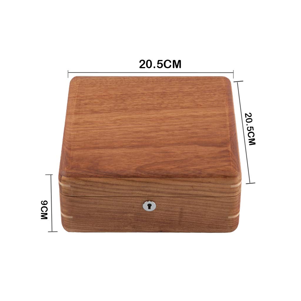 Caja de reloj de madera con 6 ranuras para relojes, caja de almacenamiento para exhibición de joyas con almohada de almacenamiento extraíble para hombres, mujeres, cumpleaños, día de San Valentín