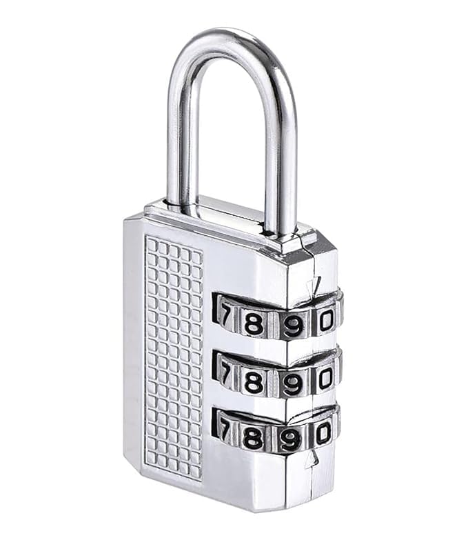 Tiny Deal Metal Luggage Lock, 3 Dialer Number Lock Luggage, Suitcase, Bag, Travel Rechangable Combination Pad Lock-image-43