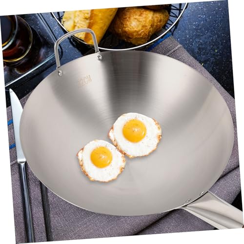 Wok de acero inoxidable con mango único 12 pulgadas miniatura 6