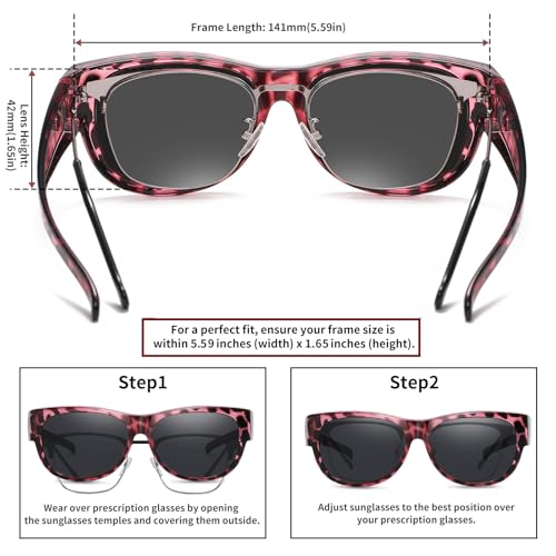 Image of HAOLOTA Sunglasses that Fit-Over Glasses Women Polarized, Trendy Cat Eye Sunglasses Wear Over Glasses, UV Protection