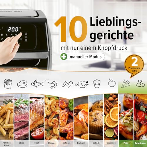 Heißluftfritteuse GOURMETmaxx mit Drehkorb und 12 L Volumen