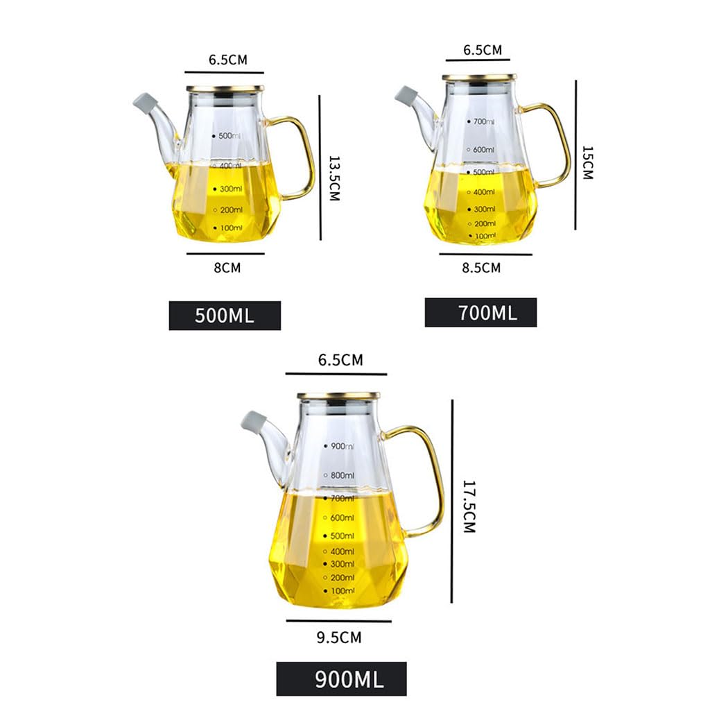 Küche mit Tankflaschen, Ölspender-Sprühflasche aus Glas, 500 ml, 700 ml, 900 ml