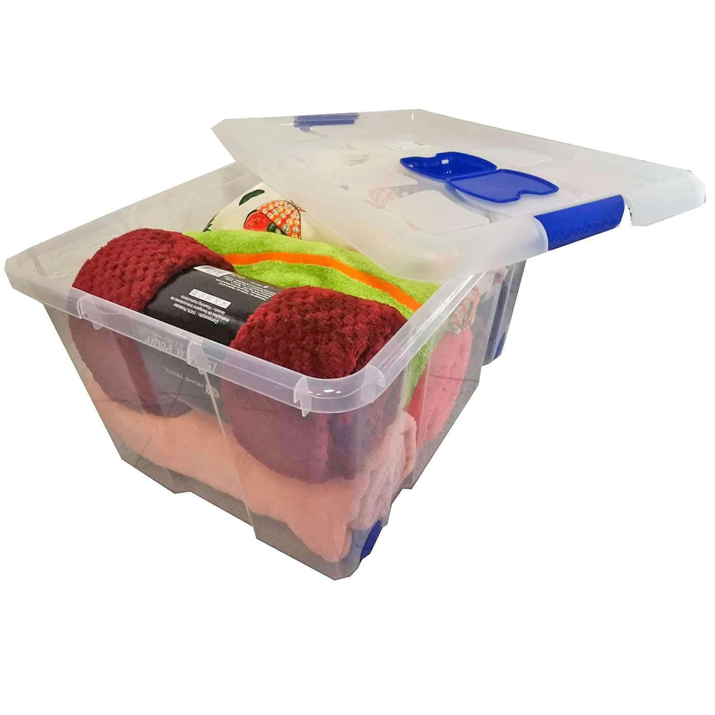 Acan Tradineur - Pack de 2 Cajas de Almacenamiento - Fabricado en plástico - Contenedor para almacenar Libros, ropa, mantas - N.º 5-30,5 x 61,5 x 43,5 cm - 57 Litros