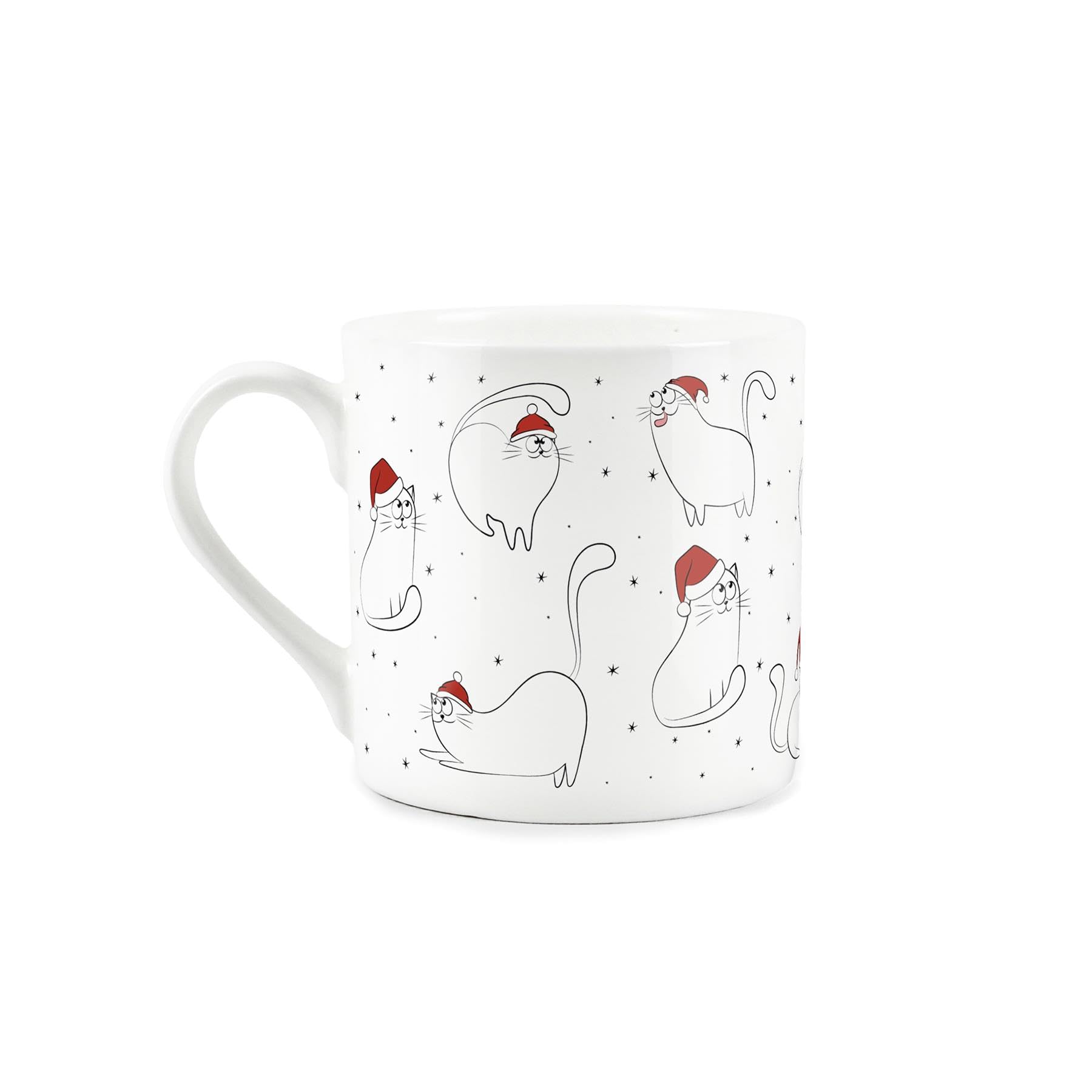 Purely Home Cat Christmas Mug - Festive Novelty Xmas Gift - Bone China Tea/Coffee Cup - Image 2