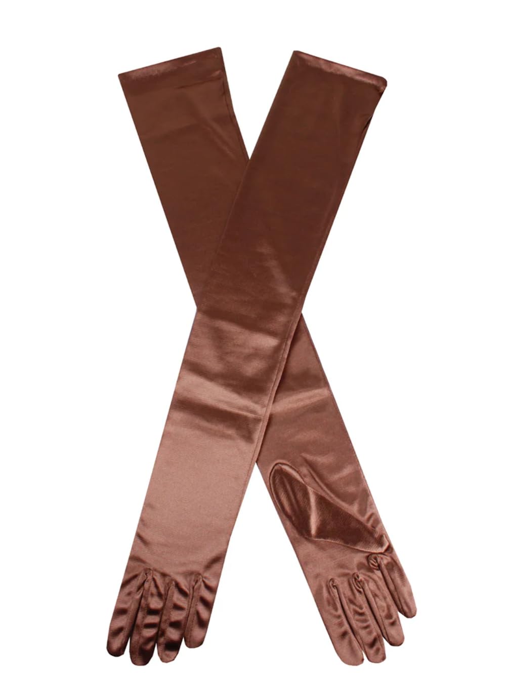 Dents Women's Long Satin Evening Gloves BRONZE ONE