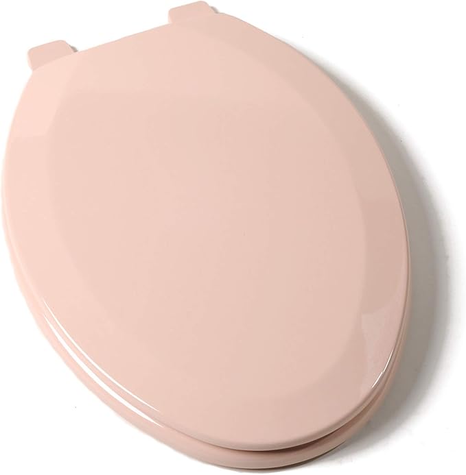 Comfort Seats C1B4E220 Deluxe Molded Wood Toilet Seat, Elongated, Pink