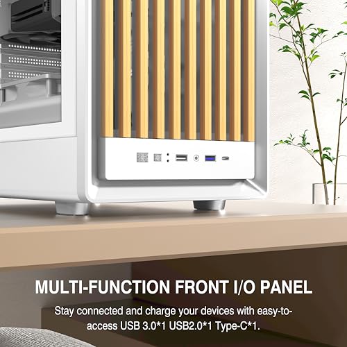 Image of FOIFKIN M1 PC Case - Walnut Front pane Pre-Installed 4 PWM ARGB Fan, ATX Mid-Tower Computer case, Gaming PC Case, 240MM RAD Support, Type-C, FOIFKIN (White Walnut)