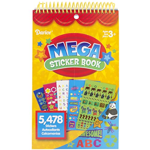 Darice STRK-12T Teacher Style Mega Sprial Bound Sticker Book, Includes 5,478 Stickers