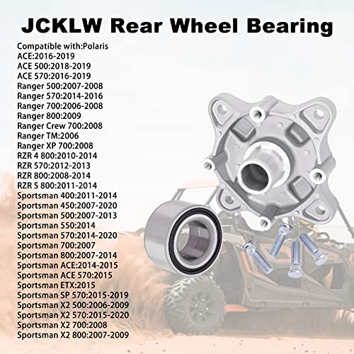Jcklw 5135113 Rear Wheel Hub Repair Kit 3514635 7518378 Compatible With Polaris Rzr 800/Rzr S 800/Rzr 4 800/Ranger 500 570 700 800/Sportsman 400 450 500 550 570 700 800 X2 Ace Etx Sp #TOP4