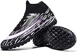 Los tacos de goma con configuración de tracción giratoria pueden aliviar eficazmente la presión del antepié. Botas de fútbol americano con lengüeta acolchada suave que se adapta bien al empeine y reduce la fricción del pie. Botas de fútbol de alta calidad: con cuello de malla de punto dinámico de alta calidad que crea un ajuste seguro y de apoyo y protege tu tobillo.