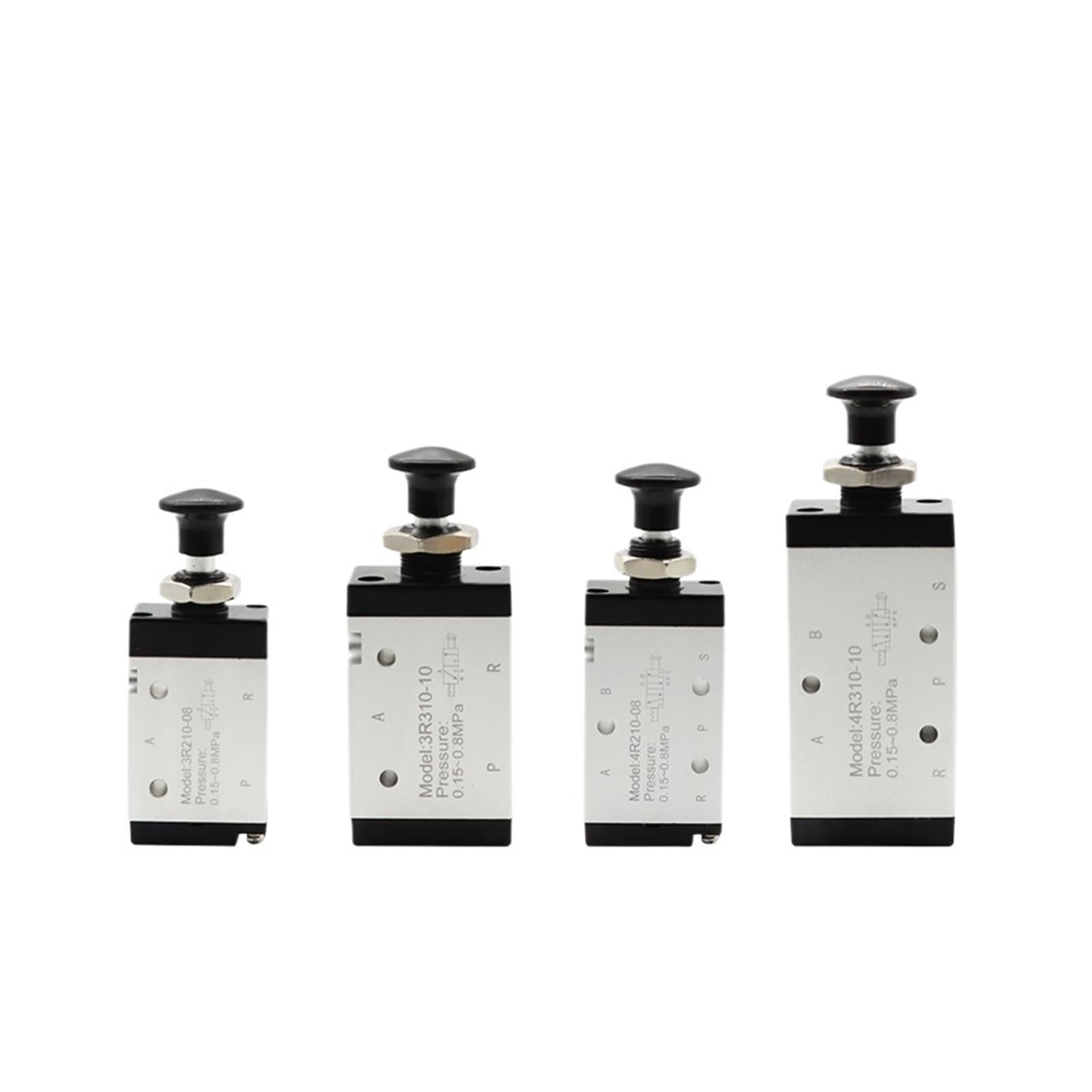 4R210-08 3R210-08 Valvola manuale a 2 vie 5 posizioni Push and Pull Interruttore pneumatico della valvola direzionale 4R310-10 3R310-10 (raccordo 4R310-10,6 mm)
