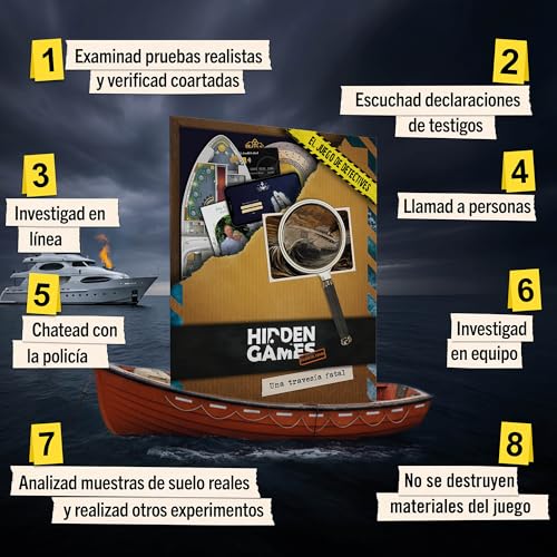 Miniatura 2 de Hidden Games Escena Del Crimen: Una Travesía Fatal, Crimenes Imperfectos, Exit Juego De Mesa De Misterio Y Detectives Cooperativo En El Mar, 1-6 Jugadores, A Partir De 14 Años, En Español.