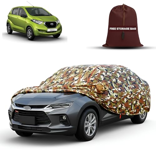 Image of MORNYRAY Car Cover for Datsun Redi Go | Fully Waterproof Car Body Cover | with Mirror & Antenna Pocket | Dustproof, Windproof & Anti-Scratch Lining, Camouflage