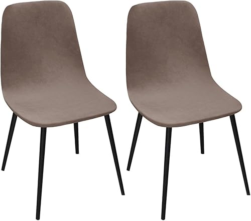 Miniatura 13 de Paquete de 2 fundas de terciopelo para sillas de comedor, lavables, extraíbles, de mediados de siglo, modernas, curvas, sin brazos, para decoración