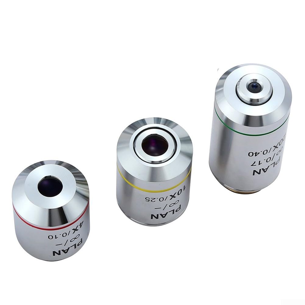 Generico Obiettivo Allinfinito, Obiettivo Acromatico, Ingrandimento 4x/10x/20x, Filettatura Standard Rms (20,2 Mm), Accessori per Microscopi da Laboratorio/Ricerca (Size_Name 100X)