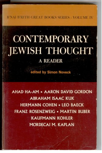 Contemporary Jewish Thought: A Reader B000R30F9G Book Cover