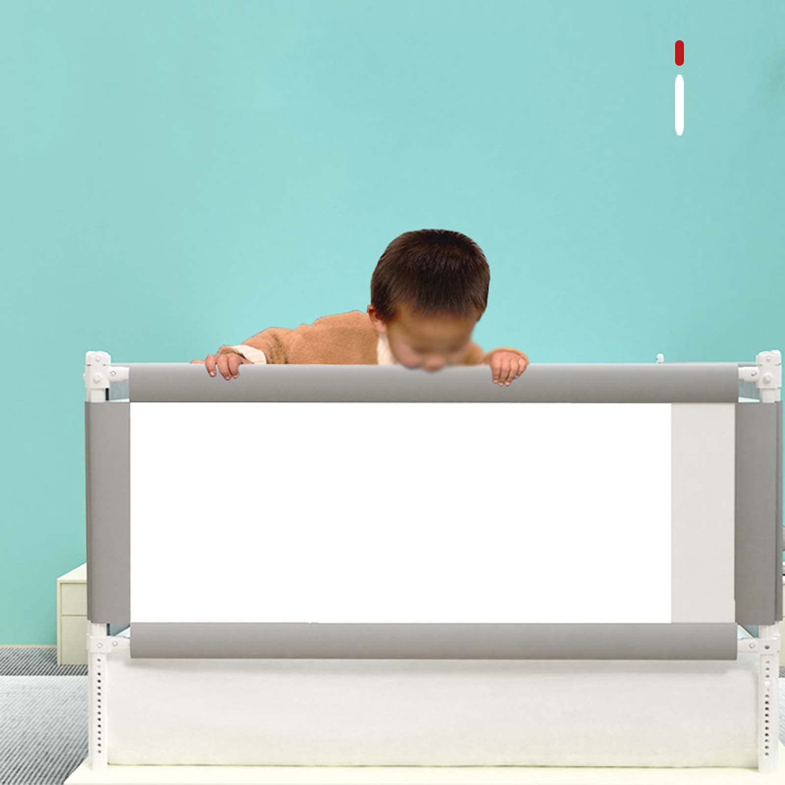 Kleinkinderschutzgitter für Einzelbett, Bettgitterschutz für Doppelbett, Bettschutzgitter für, Extra langes Bettschutzgitter, vertikales Anheben mit Doppelverriegelung, für