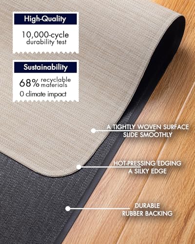 Image of Baroyal Office Chair Mat for Hardwood Floor Under Desk Computer Rolling Chair Mat for Wood /Tile Floor Non-Slip Heavy Duty Desk Rug PVC Plastic Hard Floor Protector 36 inch x 48 inch (Parchment)