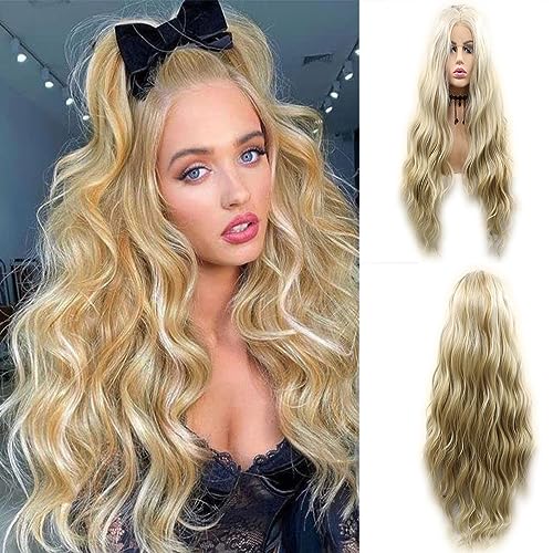 Perruque blonde thermorésistante 150% de densité lace front