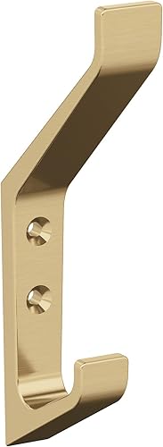 Miniatura 1 de Amerock H37003CZ  Emerge Gancho decorativo de pared de doble punta  Gancho de bronce champán para abrigos, sombreros, mochilas, bolsas  Ganchos para