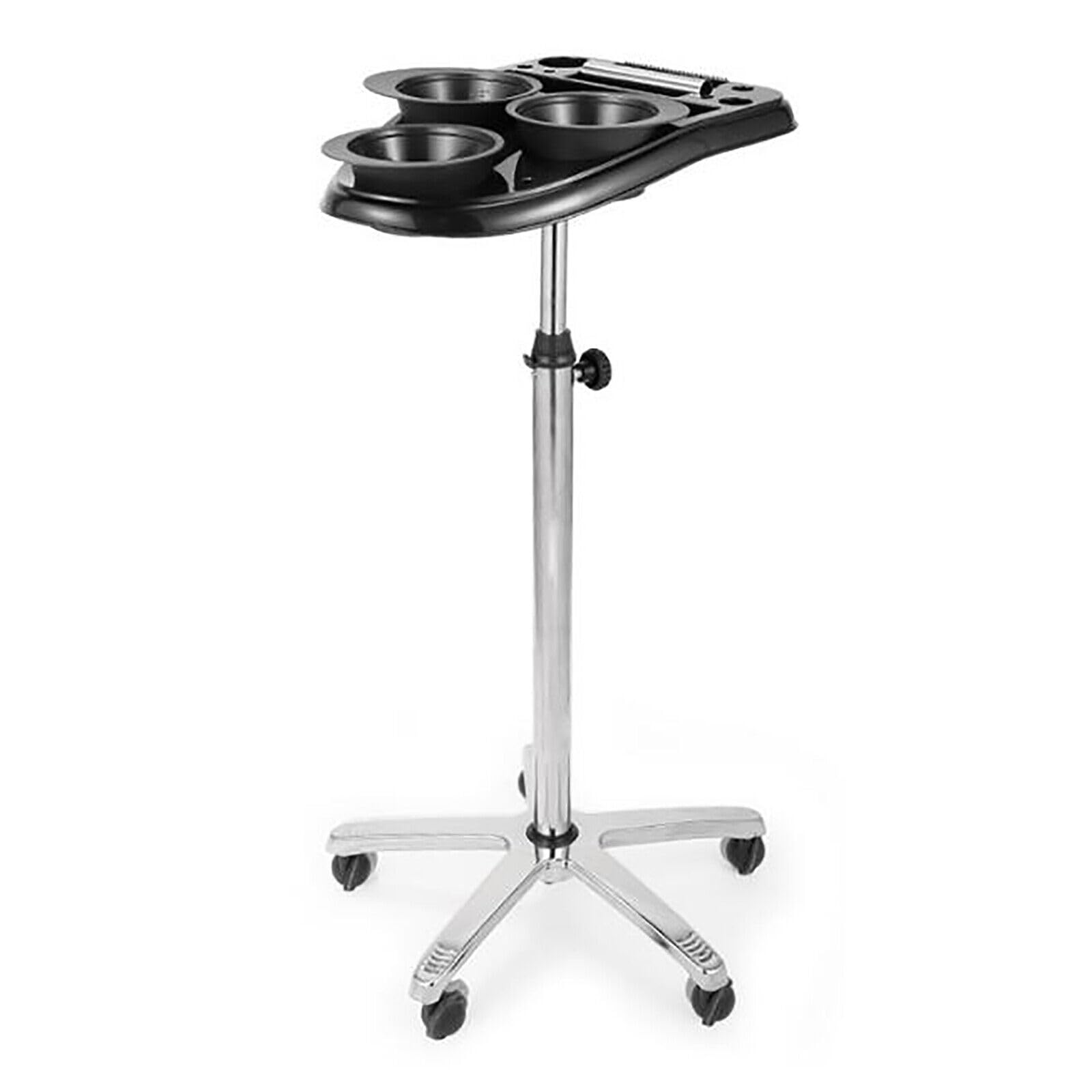 Friseursalonwagen, Friseurwagen mit 5 Räder 3 Färbeschalen Einstellbare Höhe 70–105 cm für Friseure Friseurakademien Privathaushalte