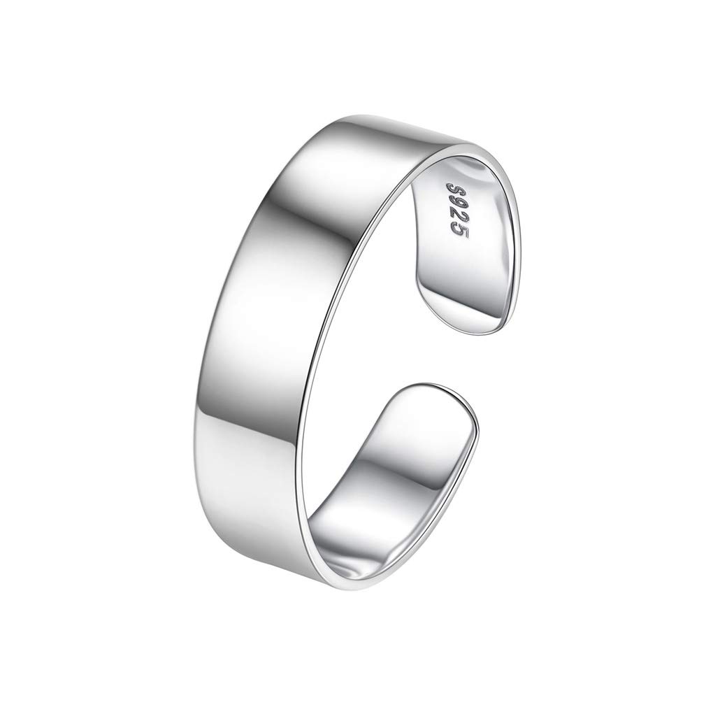 Silvora Personalizables Anillos de Plata con Talla Ajustable para Hombres Mujeres