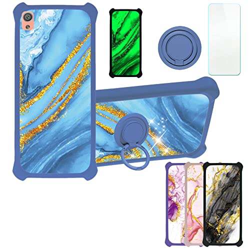Aroepurt Coque pour Sony Xperia XA Coque Compatible avec Sony Xperia XA Coque Étui [avec Trempé 9H Protection D'écran] Case Support de Bague PC + Silicone...