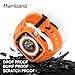 amBand Bands Case Screen Protector Compatible with Apple Watch Ultra 3/2/1 49mm, M1 Sport Series Rugged Cover Strap and 9H Tempered Glass Film, Protective Bumper for iWatch 49 mm Men Orange