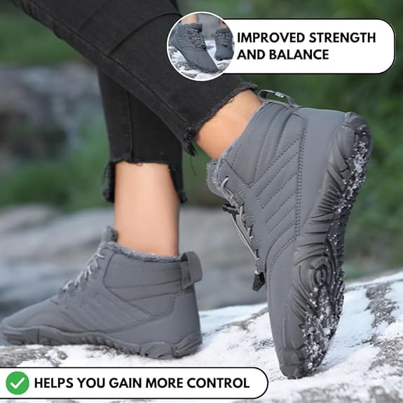 Hike Footwear Caspar Pro HF - Non-slip and Comfortable Winter Barefoot Shoes Provide Warmth and Support, Walking Boots For Women Men Unisex