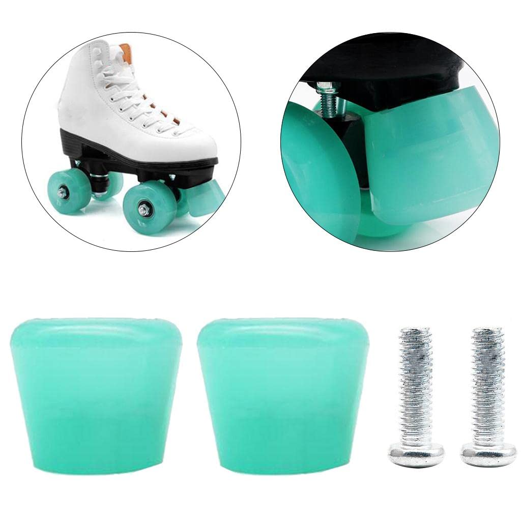 SunniMix 2X Patines de Universales para Patines en Línea, Bloque de s de Ruedas, Tapones de Seguridad Antideslizantes para Patines, Accesorios, Gelatina Verde