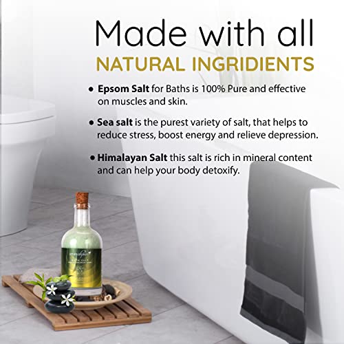 Aromahpure 100% Natural Bath Salt with Essential Oils (Mix of Epsom Salt, Himalayan Salt, and Sea Salt, Vitamin C & E) for Body & Foot Spa, Relaxing Aromatherapy - Earth Scents Fragrance ( Frangipani) to Relax Mind and Body (250gm) - Image 3