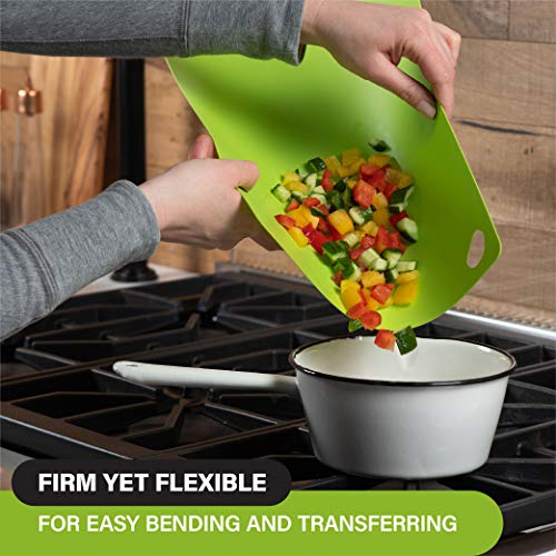 Bellemain Extra Thick Flexible Plastic Cutting Board Mats Non-Skid With Food Color Codes (Set Of 4) (15"X11") #TOP4