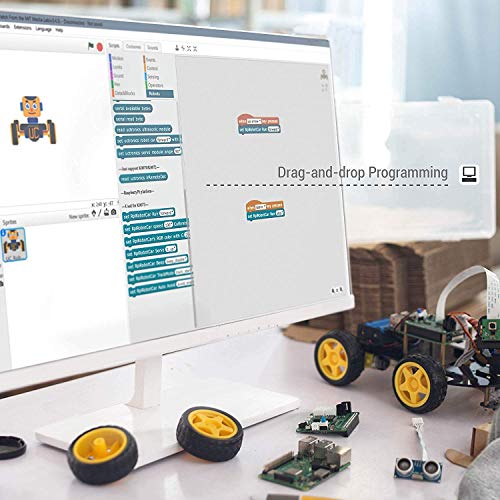 UCTRONICS Robot Car Kit for Raspberry Pi - Real Time Image and Video, Line Tracking, Obstacle Avoidance with Camera Module, Line Follower, Ultrasonic Sensor and App Control