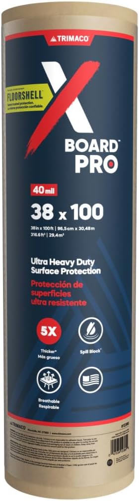 Trimaco X-Board Pro Heavy Duty Temporary Surface Protection, 1 roll, 38-inch x 100-feet