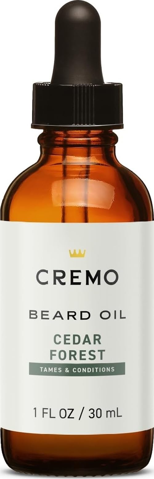 Cremo Olio da barba: ripristina l'umidità, ammorbidisce e riduce il prurito della barba per tutte le lunghezze dei peli del viso, miscela Forest da 28,3 g