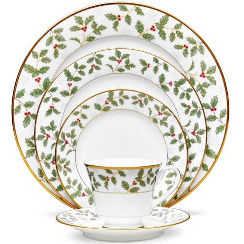 Noritake Holly & Berry Gold Place Setting, Large, 5-Piece