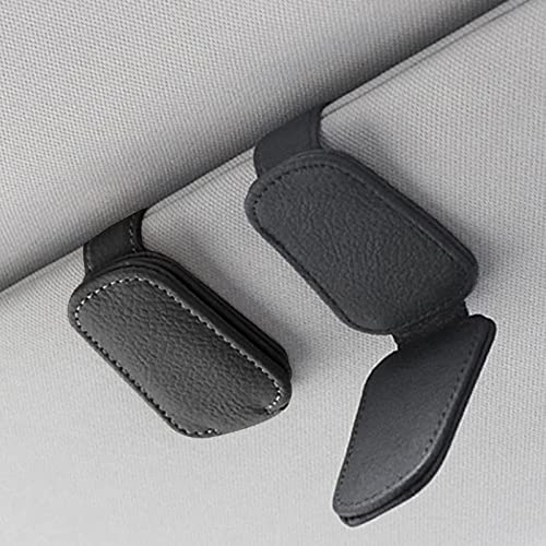 Suporte para sol,Durável Couro ÓculoSol Titular Clipe Óculos - Suporte magnético para sol couro para