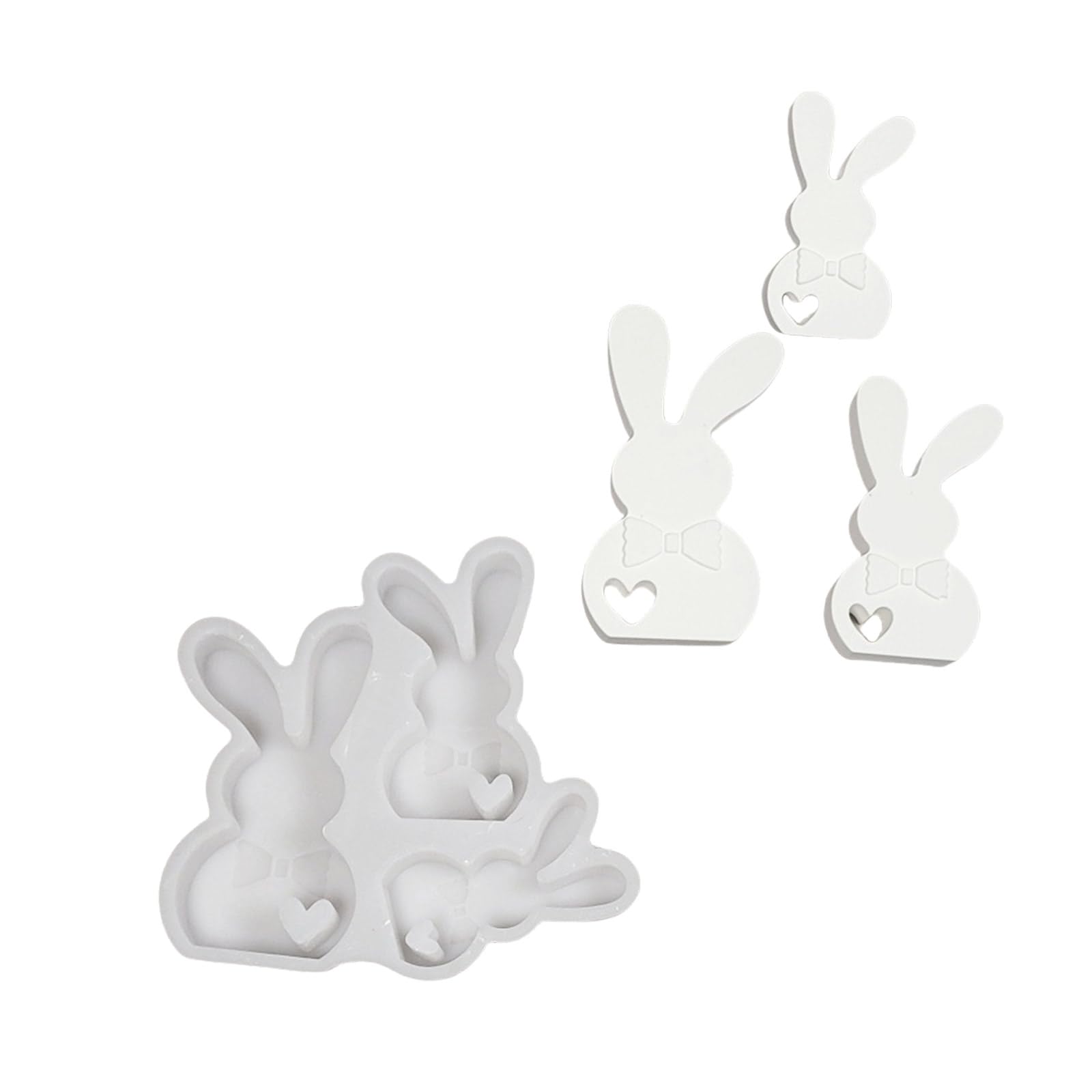 Jazuaiao Easters Molds Lovely Rabbits Silicones Ornament Casting Craft Supplies for Home Decorations Rabbits Easters Silicone