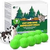 Xedapluv Cat Deterrent for Outdoor（9 Packs,Natural Peppermint Oil Cat Deterrent Balls Outdoor Indoor Keep Cats Out of Yard Garden Lawn Prevent Scratch and Chew (Green)