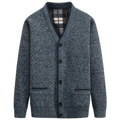 Men's Autumn and Winter V-Neck Cardigan Sweater Thickened Warm Jacket Coat Clothing4