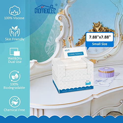 Homexcel Face Towels, Disposable Makeup Remover Wipes, Super Soft Biodegradable Dry Facial Hand Clean Towels Wash Cloth For Sensitive Skin, 50 Count #TOP3