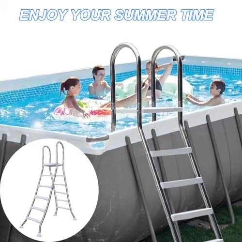 Escalera de piscina doble cara 5 peldaños acero inoxidable miniatura 4