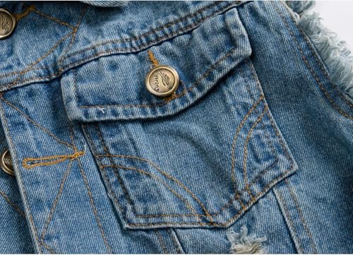 Men's Korean Slim Fit Denim Vest Sleeveless Motorcycle Vests Waistcoat Ripped Splicing Casual Jean Jacket3