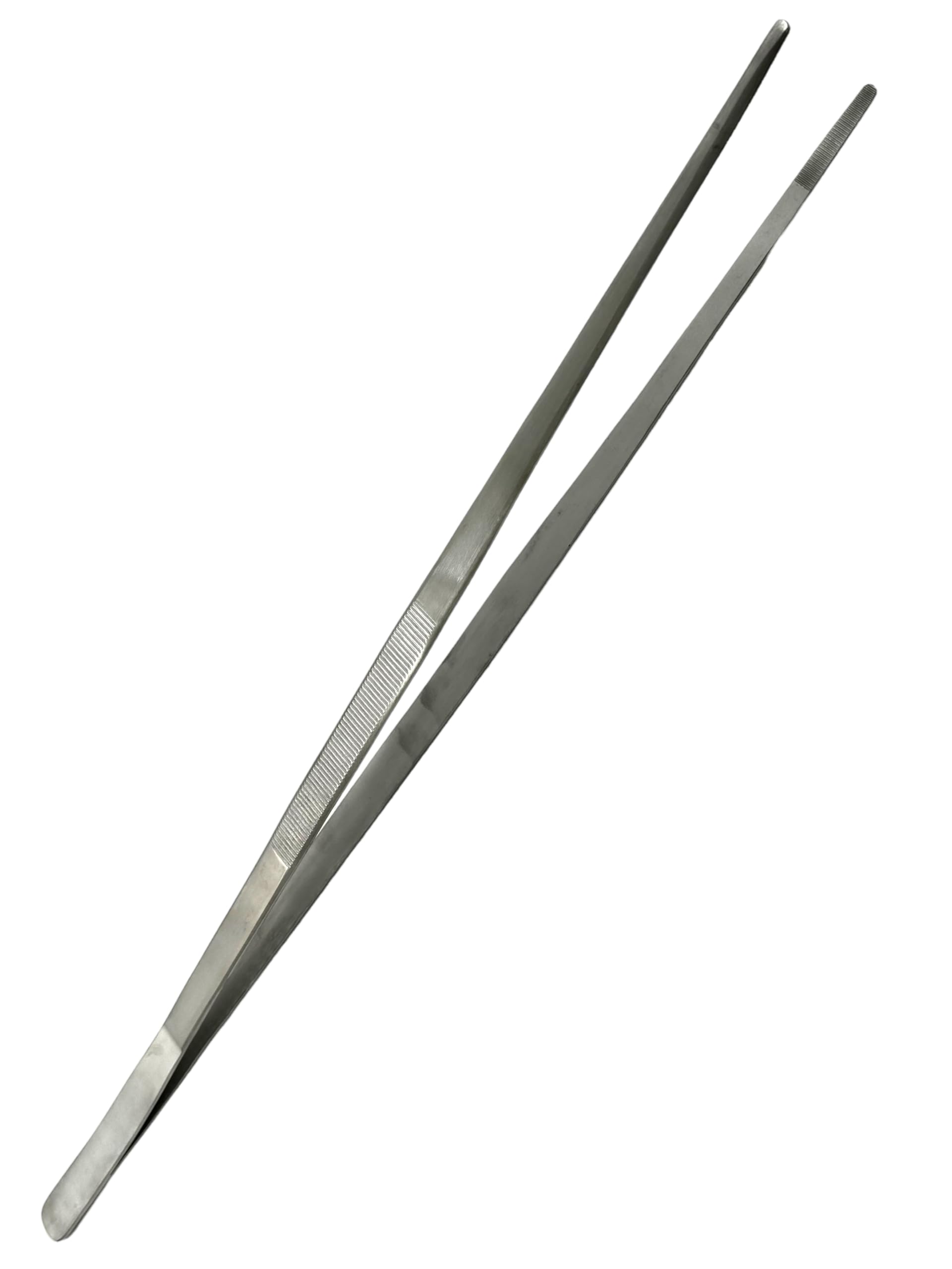 Jumbo Tweezers - 24 Inches Long Thumb Dressing Forceps with Serrated Tips, Straight, Aquascaping, Reptile Feeding, Crafts, Tissue Handling Forceps