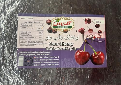 3-Pack Lavashak Sour Cherry Fruit Leather Large Fruit Leather With Pulp (8.8 Oz) (Lavashak) pack of 3