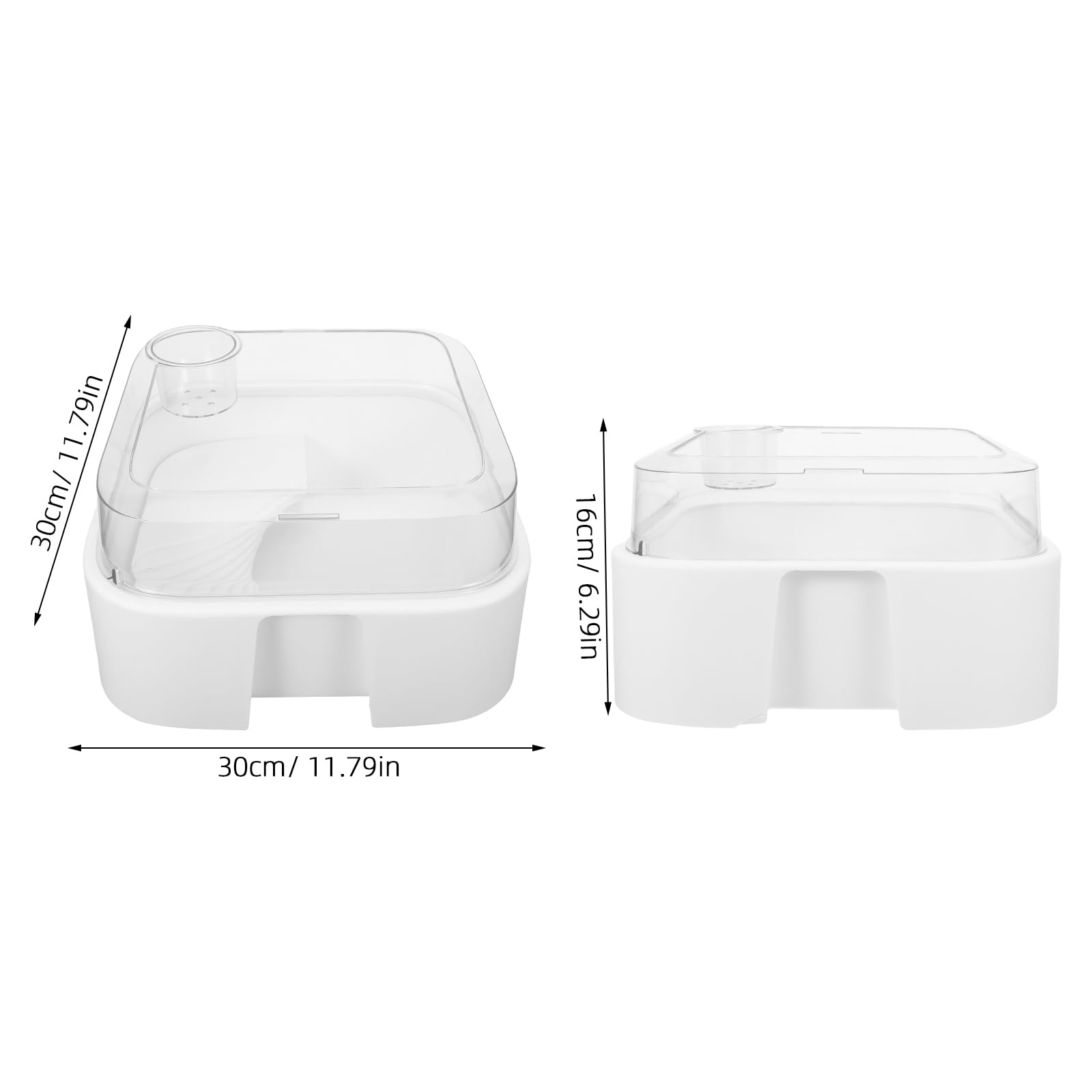 Acquario per Tartarughe Piccolo in Plastica con Coperchio e Piattaforma per Crogiolarsi, Vasca per Rettili Anti-fuga 30x30x16 Cm, Recinto Compatto per Tartarughe D’acqua e Habitat