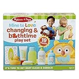 Melissa & Doug Mine to Love Changing & Bathtime Play Set for Dolls – Diapers, Pretend Shampoo,Wipes, Towel, More (19 pcs)