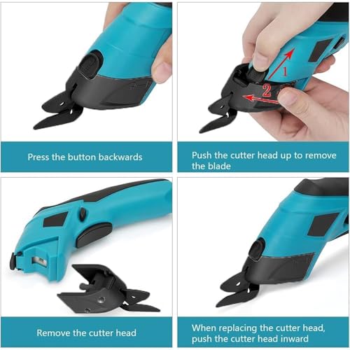 Image of HELLARO Electric Cloth Cutting Scissors - Cordless Fabric Cutter Machine for Craft and Tailoring, Kaichi Scissors for Leather, Rechargeable Battery Operated